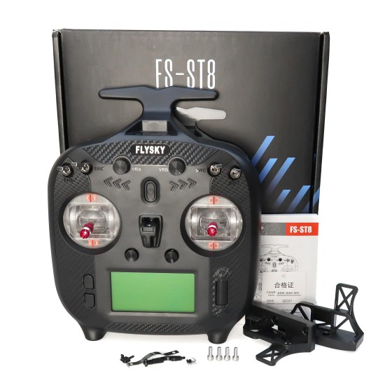 FLYSKY FS-ST8 2.4G 10CH RGB Assistant 3.0 Radio FS-SR8 for RC Airplane Car Drone Made Plastic